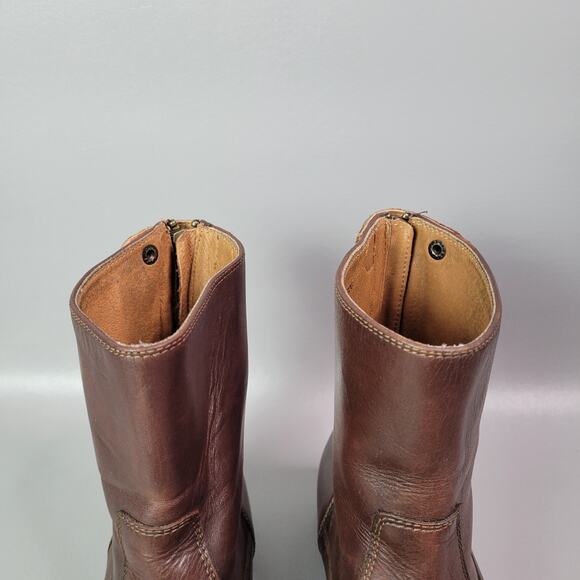Frye Melissa Button Zip Short Ankle Boots Brown Womens Size 8.5 M - Picture 7 of 16